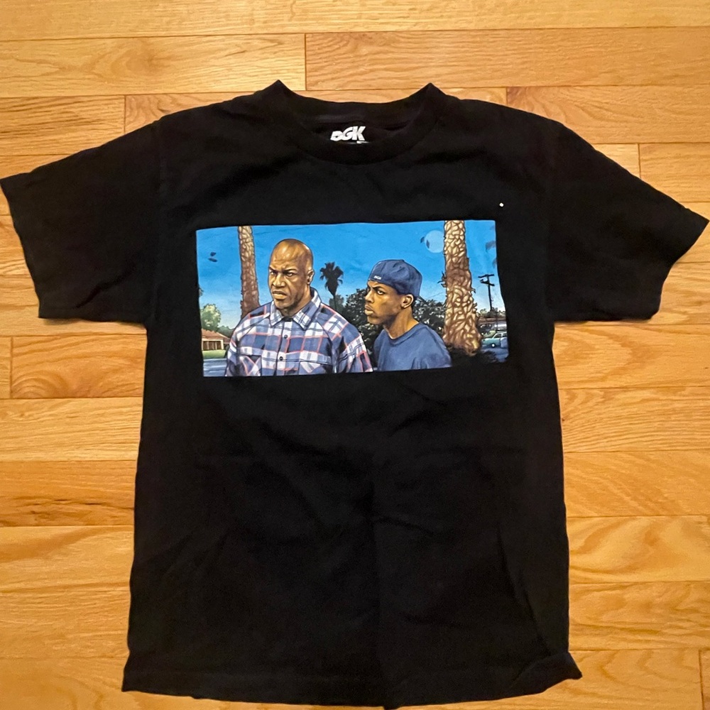 DGK Black Tee with Vibrant Graphic of Friday movie US S
